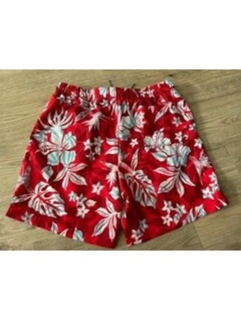 Speedo Swim Trunks Mens XXL Red Floral Hibiscus Board Shorts Mesh Lined